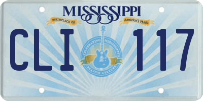MS license plate CLI117
