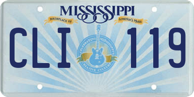 MS license plate CLI119