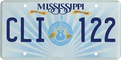 MS license plate CLI122