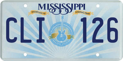 MS license plate CLI126