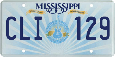 MS license plate CLI129