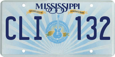 MS license plate CLI132