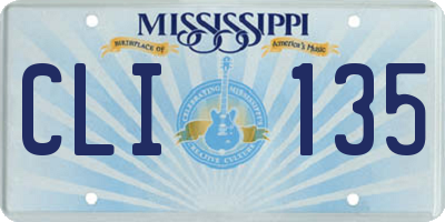 MS license plate CLI135