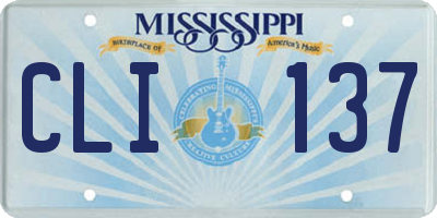 MS license plate CLI137