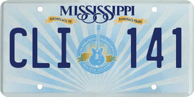 MS license plate CLI141