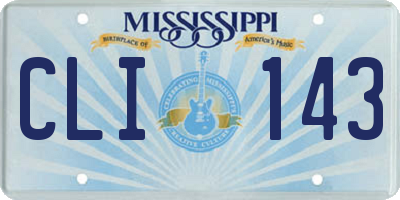 MS license plate CLI143