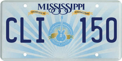MS license plate CLI150