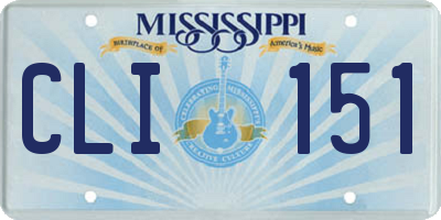 MS license plate CLI151