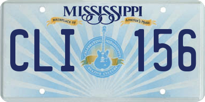 MS license plate CLI156