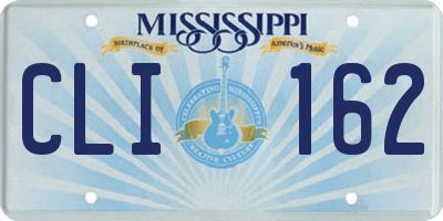 MS license plate CLI162