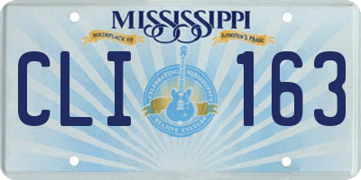 MS license plate CLI163