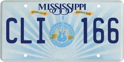MS license plate CLI166