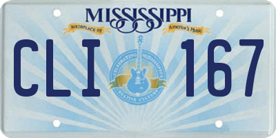 MS license plate CLI167