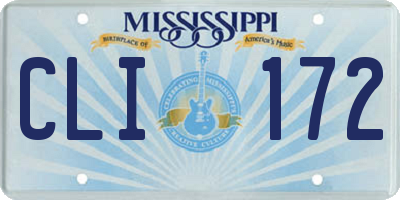 MS license plate CLI172