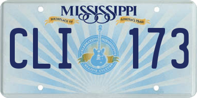 MS license plate CLI173