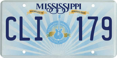 MS license plate CLI179