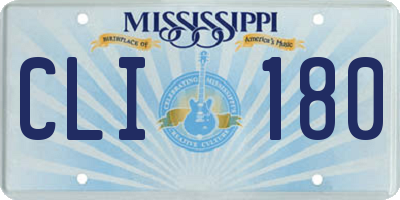 MS license plate CLI180