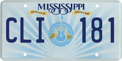 MS license plate CLI181