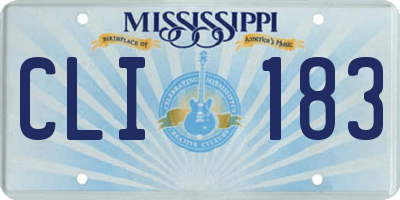 MS license plate CLI183