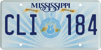 MS license plate CLI184