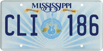 MS license plate CLI186
