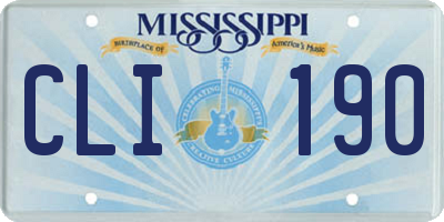 MS license plate CLI190
