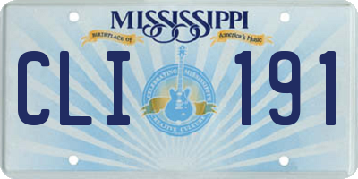 MS license plate CLI191