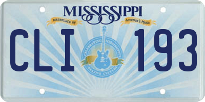 MS license plate CLI193