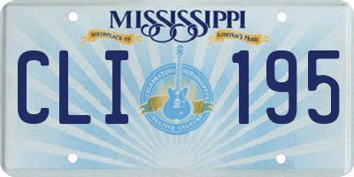 MS license plate CLI195