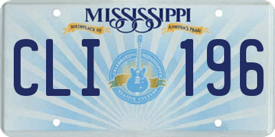 MS license plate CLI196