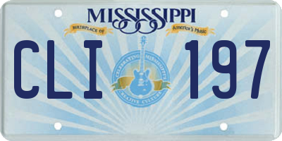 MS license plate CLI197