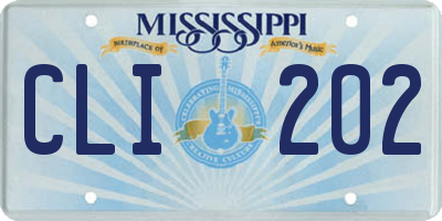 MS license plate CLI202