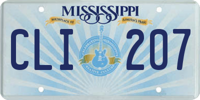 MS license plate CLI207
