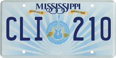 MS license plate CLI210