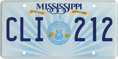 MS license plate CLI212