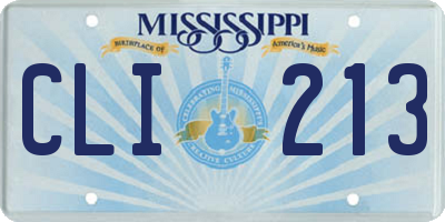 MS license plate CLI213