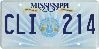 MS license plate CLI214