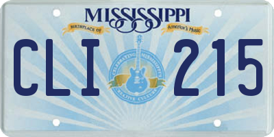 MS license plate CLI215