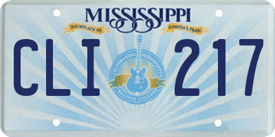 MS license plate CLI217