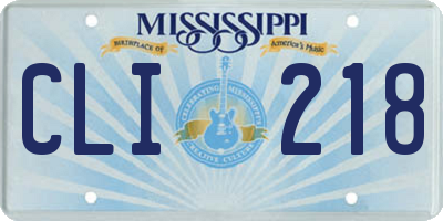 MS license plate CLI218