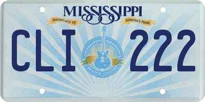 MS license plate CLI222