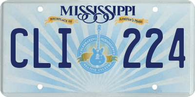 MS license plate CLI224