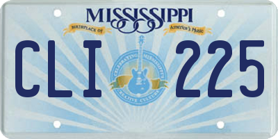 MS license plate CLI225