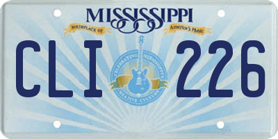 MS license plate CLI226