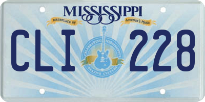 MS license plate CLI228