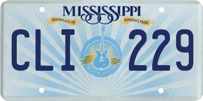 MS license plate CLI229