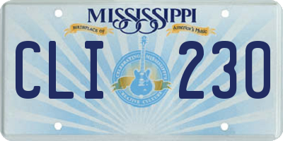 MS license plate CLI230