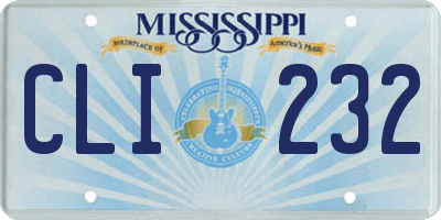 MS license plate CLI232