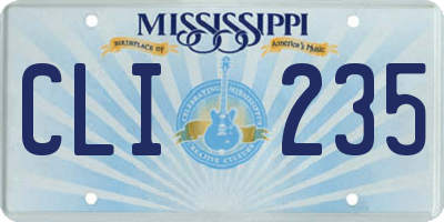 MS license plate CLI235