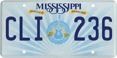 MS license plate CLI236